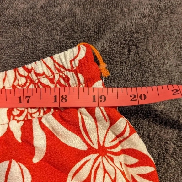 Knox Rose Skirt Red White Tropical Floral Rayon Drawstring Waist Sz. XL NWT - Picture 9 of 10